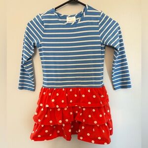 Hanna Andersson Mix Max Dress red white and blue size 6/7